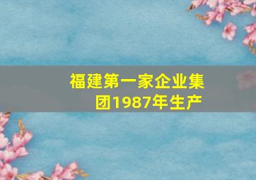 福建第一家企业集团1987年生产