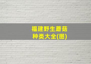 福建野生蘑菇种类大全(图)