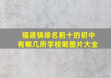 福建镇排名前十的初中有哪几所学校呢图片大全