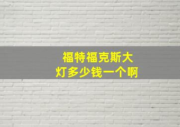 福特福克斯大灯多少钱一个啊