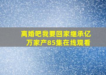 离婚吧我要回家继承亿万家产85集在线观看