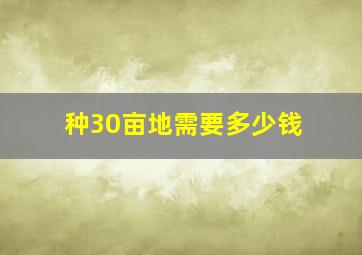 种30亩地需要多少钱