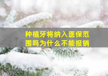 种植牙将纳入医保范围吗为什么不能报销