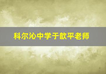 科尔沁中学于歆平老师