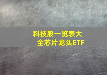 科技股一览表大全芯片龙头ETF