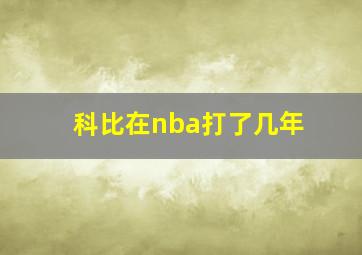 科比在nba打了几年