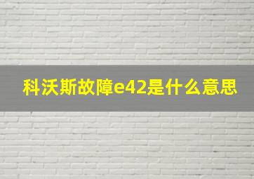 科沃斯故障e42是什么意思