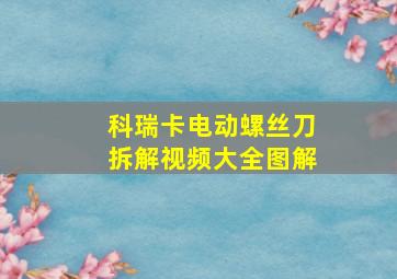 科瑞卡电动螺丝刀拆解视频大全图解