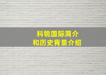 科锐国际简介和历史背景介绍