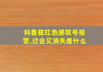 科鲁兹红色感叹号报警,过会又消失是什么