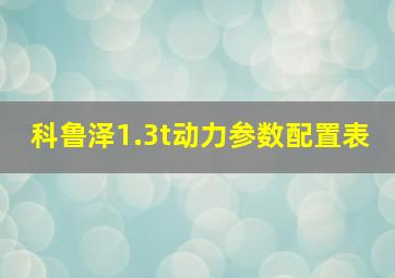 科鲁泽1.3t动力参数配置表