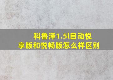 科鲁泽1.5l自动悦享版和悦畅版怎么样区别