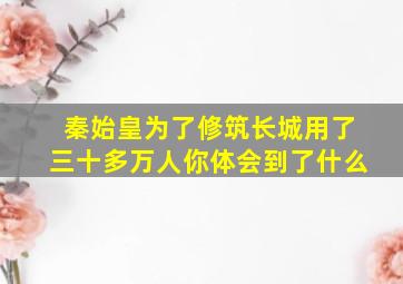 秦始皇为了修筑长城用了三十多万人你体会到了什么