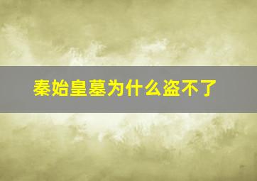 秦始皇墓为什么盗不了