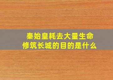 秦始皇耗去大量生命修筑长城的目的是什么