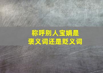 称呼别人宝娟是褒义词还是贬义词