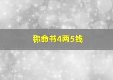 称命书4两5钱