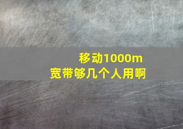 移动1000m宽带够几个人用啊