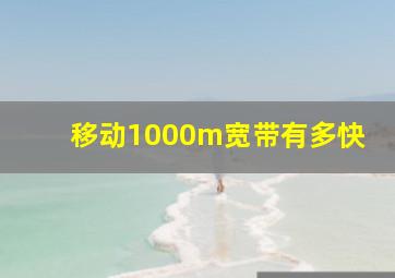 移动1000m宽带有多快