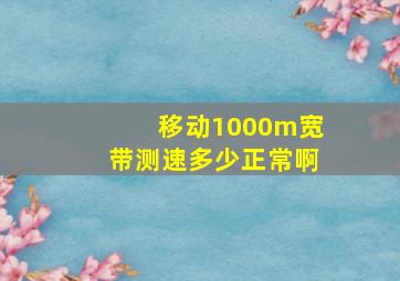 移动1000m宽带测速多少正常啊