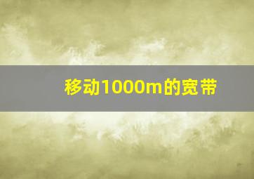 移动1000m的宽带