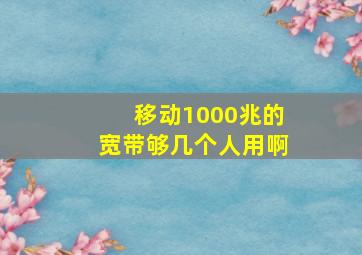 移动1000兆的宽带够几个人用啊