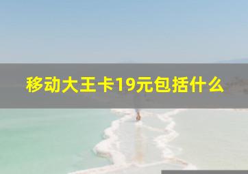 移动大王卡19元包括什么