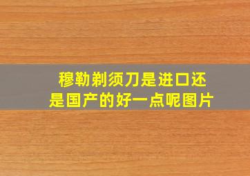 穆勒剃须刀是进口还是国产的好一点呢图片