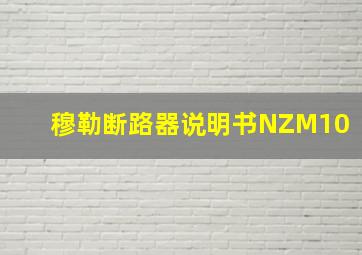 穆勒断路器说明书NZM10