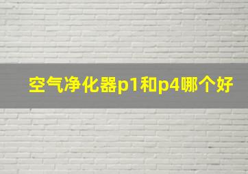 空气净化器p1和p4哪个好