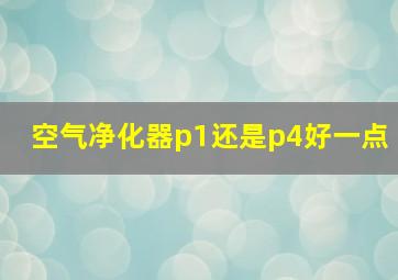 空气净化器p1还是p4好一点