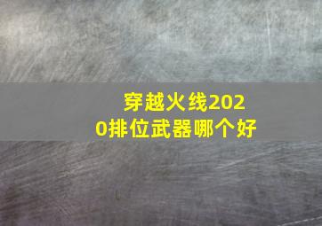 穿越火线2020排位武器哪个好