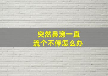 突然鼻涕一直流个不停怎么办