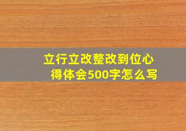 立行立改整改到位心得体会500字怎么写