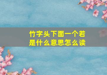 竹字头下面一个若是什么意思怎么读