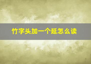 竹字头加一个延怎么读