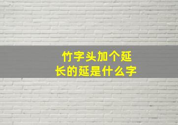 竹字头加个延长的延是什么字