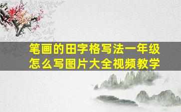 笔画的田字格写法一年级怎么写图片大全视频教学