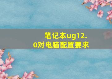 笔记本ug12.0对电脑配置要求