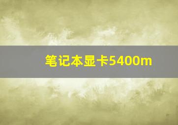 笔记本显卡5400m