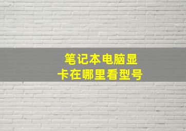 笔记本电脑显卡在哪里看型号