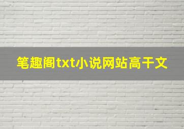 笔趣阁txt小说网站高干文