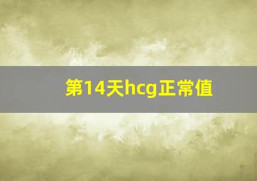 第14天hcg正常值