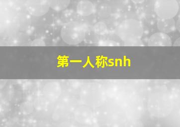 第一人称snh