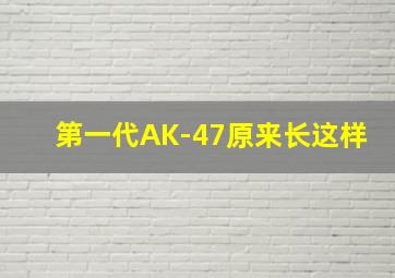 第一代AK-47原来长这样