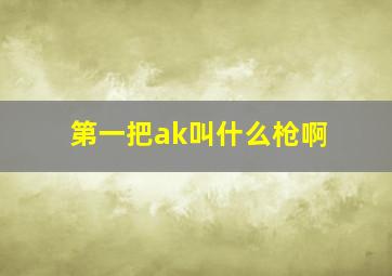 第一把ak叫什么枪啊