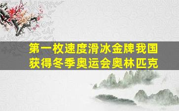 第一枚速度滑冰金牌我国获得冬季奥运会奥林匹克