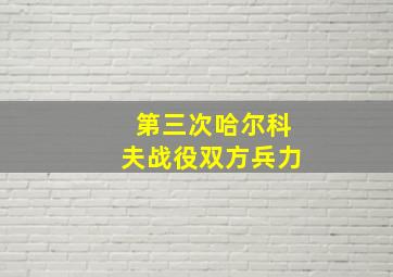 第三次哈尔科夫战役双方兵力