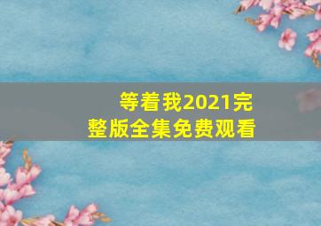 等着我2021完整版全集免费观看