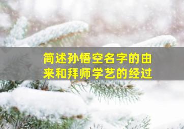 简述孙悟空名字的由来和拜师学艺的经过